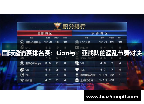 国际邀请赛排名赛：Lion与三亚战队的混乱节奏对决